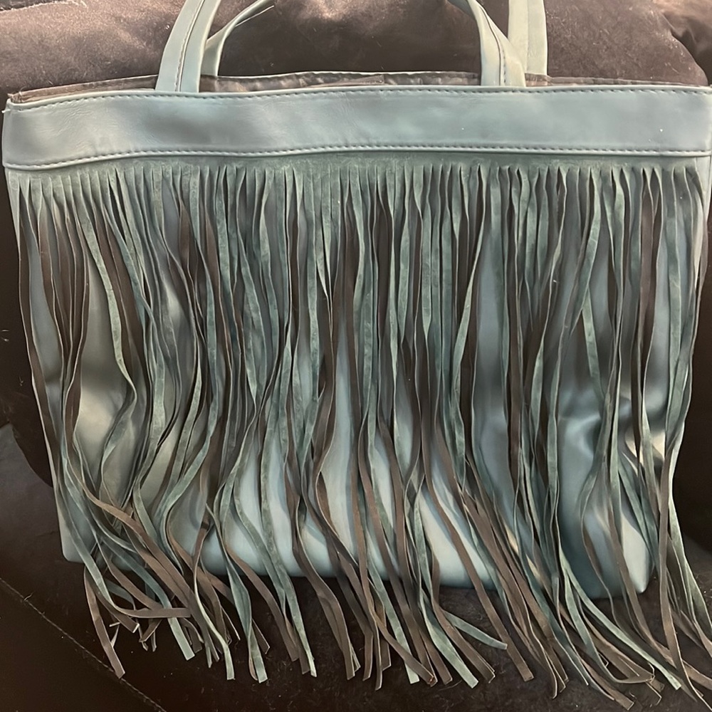 Blue Fringe tote